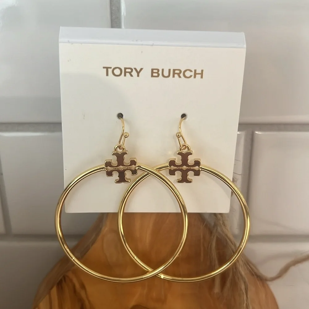 Tory Burch Stocked-T Hoop